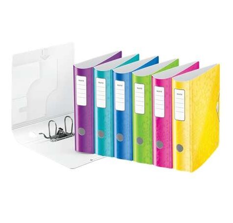 Leitz Pack de 10 Archivadores Actve Wow 180° A4 - Lomo 82mm - Cierre con Goma Elastica - Colores Surtidos
