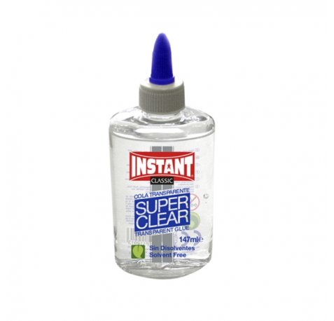 Instant Classic Super Clear Cola Transparente 147ml - Apto para Uso Infantil y/o Domestico - Sin Disolventes - Transparente (12 uds)