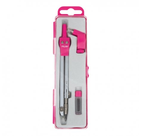 Milan Acid Compas Universal - Incluye Adaptador y Minas de Recambio - Color Rosa