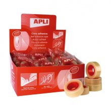 Apli Expositor de 35 Cintas Adhesivas Transparente 19 mm x 33 m Apli Expositor de 35 Cintas Adhesivas Transparente 19 mm x 33 m