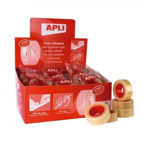 Apli Expositor de 35 Cintas Adhesivas Transparente 19 mm x 33 m