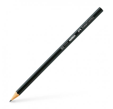 Faber-Castell Castell 1111 Lapiz de Grafito HB - Mina Resistente a la Rotura - Cuerpo con Acabado en Negro (12 uds)