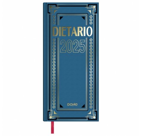 Dohe Dietario Anual Dos Tercios - Dia Pagina - Fabricado en Geltex con Carton Contracolado - Tamaño 14.5x31cm - Colores Surtidos