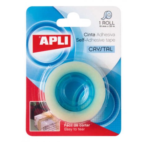 Apli Cinta Adhesiva Crystal - 19mm x 33m - Transparente y Resistente