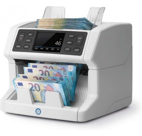 Safescan 2850 Contadora Automatica de Billetes - Deteccion Billetes Falsos en 3 Puntos - Pantalla Tactil y Menu Multilingüe - Notificaciones y Panel Superior de Mantenimiento