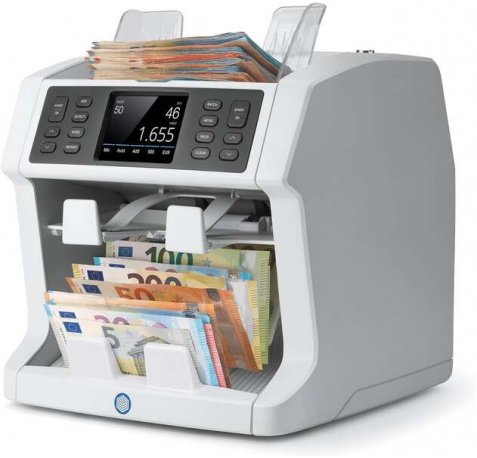 Safescan 2995-SX Contadora de Billetes - Procesamiento Avanzado de Efectivo - Clasificacion por Divisa, Estado y Falsificaciones - Funciones de Ahorro de Tiempo