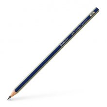 Faber-Castell Goldfaber 1221 Lapiz de Grafito 2H - Alta Calidad - Resistente a la Rotura - Cuerpo en Azul y Rayas Doradas (12 uds)