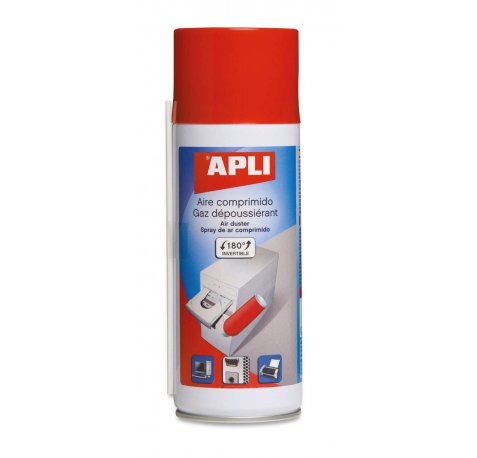 Apli Spray de Aire Comprimido Invertible - 200ml - Presion Extrafuerte para Limpieza Superior - Tubo Alargador para Lugares Dificiles - Ideal para Equipos Electronicos