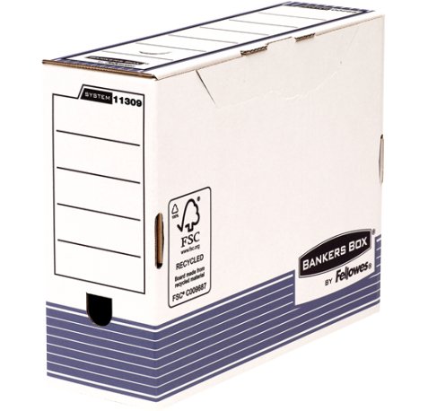 Bankers Box Caja de Archivos Tamaño A4 Fastfold - Certificacion FSC - Medidas Internas 26x10x31.50cm - Medida Del Lomo 100mm
