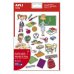 Apli Bolsa de Gomets Tematicos la Escuela - 78 Gomets en 3 Hojas - Adhesivo Removible - Ilustraciones Educativas - Adhesivo Base Agua - Libre de Disolventes - Colorido (5 uds)