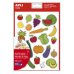 Apli Bolsa de Gomets Tematicos Frutas y Verduras - 276 Gomets - Adhesivo Removible - Desarrollados con Educadores - Ideal para Escuelas - Normas EN-71 y FSC - Coloridos (5 uds)