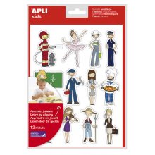 Apli Gomets Tematicos las Profesiones - 144 Unidades - Adhesivo Removible - Desarrollados con Educadores - Ilustraciones Divertidas - Adhesivo Base Agua - Libre de Disolventes - Coloridos (5 uds)