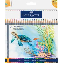 Faber-Castell Tropical Escapes Pack con 24 Lapices de Colores Acuarelables Goldfaber - Mina de 3,3mm - Aplicacion Suave - Madera Certificada FSC - Colores Surtidos