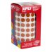 Apli Gomets Redondos Marron Ø 10.5mm - 59 Hojas Pretroqueladas - 5192 Gomets por Rollo - Ideal para Escuelas y Talleres Infantiles - Adhesivo Permanente Base Agua - Normas EN-71 y FSC