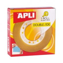 Apli Cinta Adhesiva de Doble Cara 15 mm x 10 m - Transparente (20 uds) Apli Cinta Adhesiva de Doble Cara 15 mm x 10 m - Transparente (20 uds)