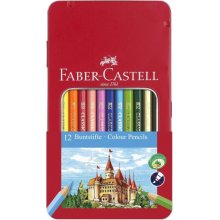 Faber-Castell Classic Colour Caja Metalica con 12 Lapices de Colores Hexagonales - Resistencia a la Rotura - Colores Surtidos