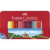 Faber-Castell Classic Colour Caja Metalica con 60 Lapices de Colores Hexagonales + 2 Lapices de Grafito, Goma de Borrar y Sacapuntas - Resistencia a la Rotura - Colores Surtidos