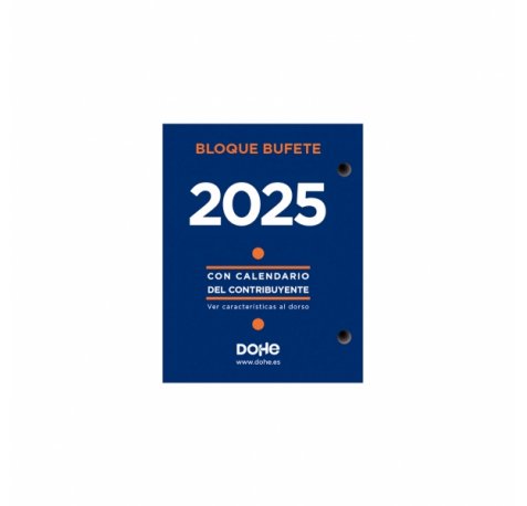 Dohe Bloque Bufete Anual - 2 Perforaciones - Calendario Contribuyente - Planning Mensual - 640 Paginas