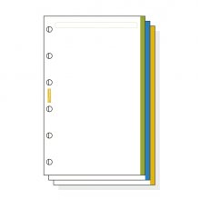 Finocam C245 Notas de Recambio para Agendas Classic - Liso con Banda de Color - Formato 602 - 73x114x5mm - Color Blanco