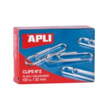 Apli Pack de 100 Clips Galvanizados nº2 32 mm Apli Pack de 100 Clips Galvanizados nº2 32 mm
