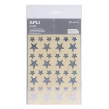 Apli Bolsa de Gomets Estrella - 12.5mm x 19.5mm - Holograficos con Adhesivo Permanente - 3 Hojas y 120 Gomets - Cumplen Normas EN-71 y FSC - Adhesivo Base Agua - Papeles ECF - Materiales 100% Reciclables (10 uds)