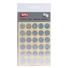 Apli Gomets Redondos Holograficos Ø 20mm - Adhesivo Permanente - 90 Gomets en 3 Hojas - Desarrollo de Habilidades y Creatividad - Normas de Calidad y Seguridad - Reciclables (10 uds)