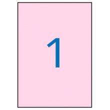 Apli Etiquetas Rosa Pastel Permanentes 210.0 x 297.0mm 20 Hojas
