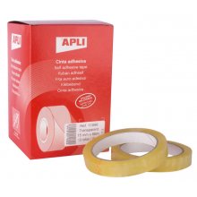 Apli Cinta Adhesiva Transparente 15mm x 66m - Resistente al Agua y a la Intemperie - Facil de Cortar con las Manos - Ideal para Manualidades y Embalaje Transparente Apli Cinta Adhesiva Transparente 15mm x 66m - Resistente al Agua y a la Intemperie - Facil de Cortar con las Manos - Ideal para Manualidades y Embalaje Transparente