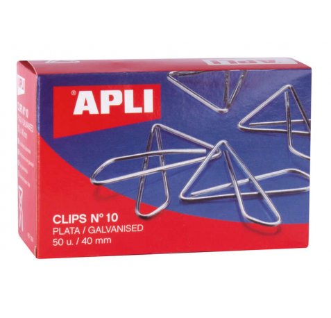 Apli Clips Mariposa Alambre Nº 10 (40mm) Acabado Galvanizado-Plata-Organiza tus Documentos con Estilo-Caja con 50 Clips