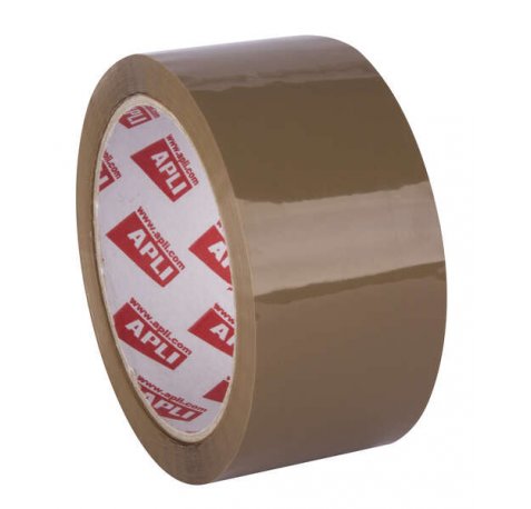 Apli Precinto Estandar sin Ruido Pp Acrilico 48mm x 66m 28?m - Resistente al Desgarro - Adhesivo de Alta Calidad - Facil de Cortar - Marron