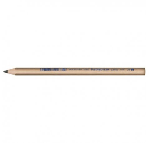 Staedtler Noris Natural 119 Jumbo Lapiz de Grafito Triangular 2B 4mm - Madera Certificada FSC - Cuerpo de Color Madera Natural (12 uds)