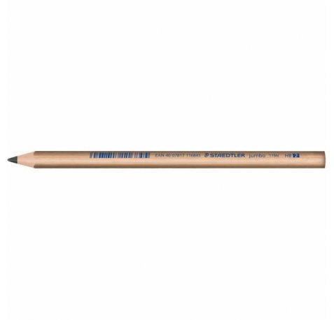 Staedtler Noris Natural 119 Jumbo Lapiz de Grafito Triangular HB 4mm - Madera Certificada FSC - Cuerpo de Color Madera Natural (12 uds)