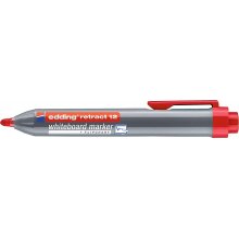Edding Retract 12 Rotulador para Pizarra Blanca Retractil - Punta Redonda - Trazo entre 1.5 y 3mm - Recargable - Secado Rapido - Color Rojo (10 uds)