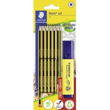 Staedtler Noris 120 Pack con 12 Lapices de Grafito Hexagonales HB + 1 Marcador Fluorescente Textsurfer Amarillo - Resistencia a la Rotura - Madera de Bosques Sostenibles