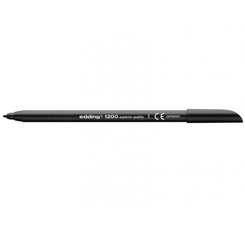 Edding 1200 Rotulador Permanente - Punta Redonda - Trazo entre 0.5 y 1 mm. - Tinta con Base de Agua - Color Negro (10 uds)
