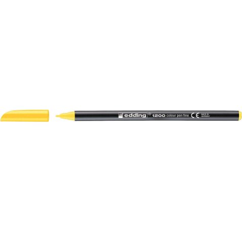 Edding 1200 Rotulador Permanente - Punta Redonda - Trazo entre 0.5 y 1 mm. - Tinta con Base de Agua - Color Amarillo (10 uds)