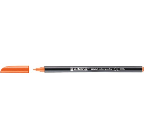 Edding 1200 Rotulador Permanente - Punta Redonda - Trazo entre 0.5 y 1 mm. - Tinta con Base de Agua - Color Naranja (10 uds)