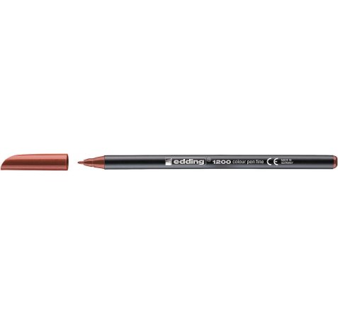 Edding 1200 Rotulador Permanente - Punta Redonda - Trazo entre 0.5 y 1 mm. - Tinta con Base de Agua - Color Marron (10 uds)