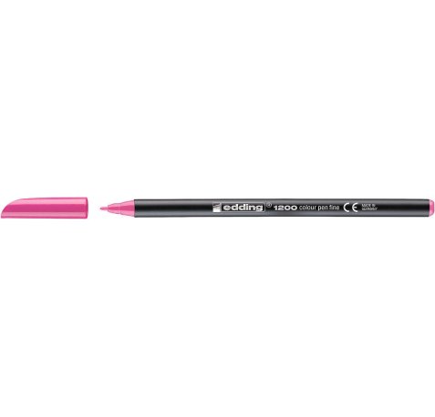 Edding 1200 Rotulador Permanente - Punta Redonda - Trazo entre 0.5 y 1 mm. - Tinta con Base de Agua - Color Rosa (10 uds)