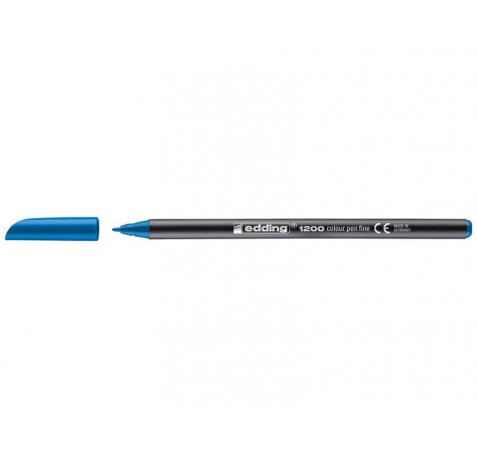 Edding 1200 Rotulador Permanente - Punta Redonda - Trazo entre 0.5 y 1 mm. - Tinta con Base de Agua - Color Azul Claro (10 uds)