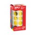 Apli Gomets Redondos Amarillo Metalizado Ø 20mm - 59 Hojas Pretroqueladas - 1770 Gomets por Rollo - Adhesivo Base Agua - Normas EN-71 y Cadena de Custodia FSC
