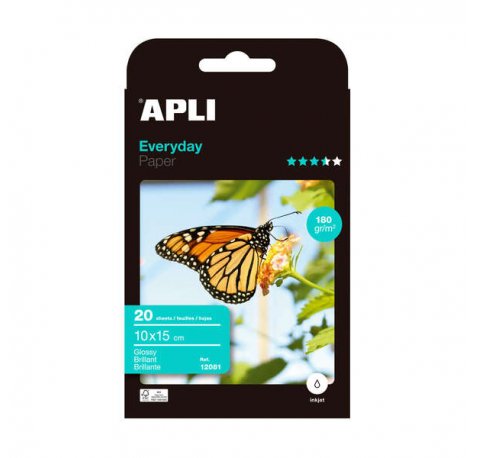 Apli Papel Fotografico Everyday 10 x 15 cm 180g 20 Hojas