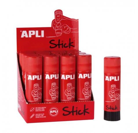 Apli Barra de Pegamento Adhesivo 40g - No Toxica - Secado Instantaneo - No Arruga o Humedece el Papel - Apto para Uso Escolar (12 uds)