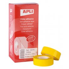 Apli Cinta Adhesiva Amarilla 19mm x 33m - Resistente al Agua y a la Intemperie - Facil de Cortar con las Manos - Ideal para Etiquetar y Marcar - Amarillo Apli Cinta Adhesiva Amarilla 19mm x 33m - Resistente al Agua y a la Intemperie - Facil de Cortar con las Manos - Ideal para Etiquetar y Marcar - Amarillo
