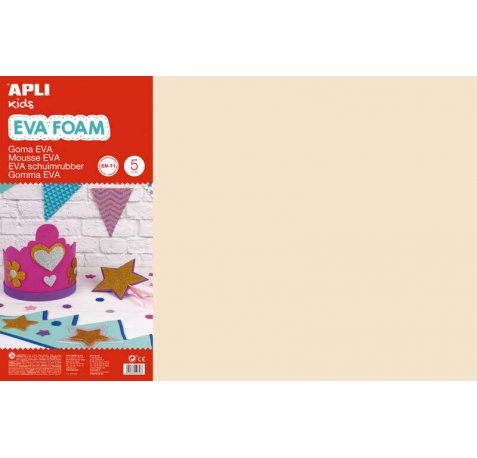 Apli Goma Eva Piel 600x400mm - 5 Hojas de Alta Calidad y Facil de Cortar