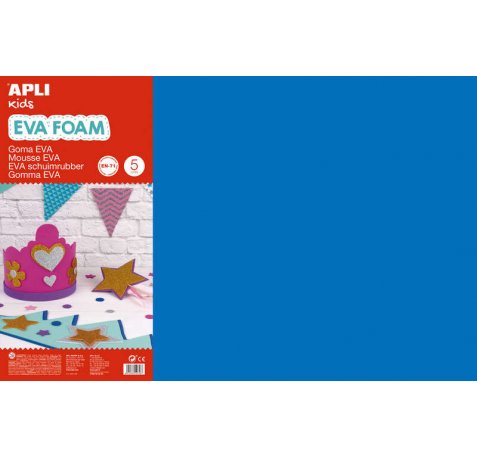 Apli Goma Eva Azul 600x400 - 5 Hojas de Espuma Suave y Flexible para Manualidades y Decoracion