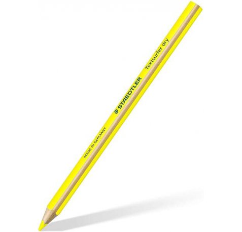 Staedtler Textsurfer Dry 128 64 Lapiz Fluorescente de Color Triangular - Mina de 4mm - Madera de Bosques Sostenibles - Color Amarillo Neon (12 uds)