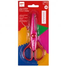 Apli Tijera Creativa Dentada de 13cm - Punta Redondeada - Ergonomica para Ambidiestros - Corta Todo Tipo de Material - Color Rosa