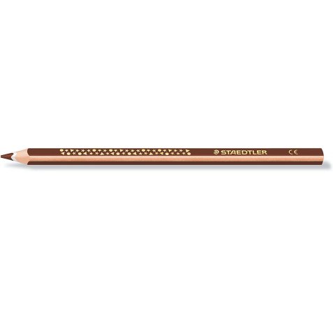 Staedtler Jumbo Noris 128 Lapiz Triangular de Color - Mina de 4mm - Resistencia a la Rotura - Diseño Ergonomico - Color Marrón (12 uds)
