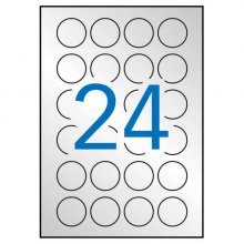 Apli Etiquetas Metalizadas Plata Ø 40.0mm 20 Hojas